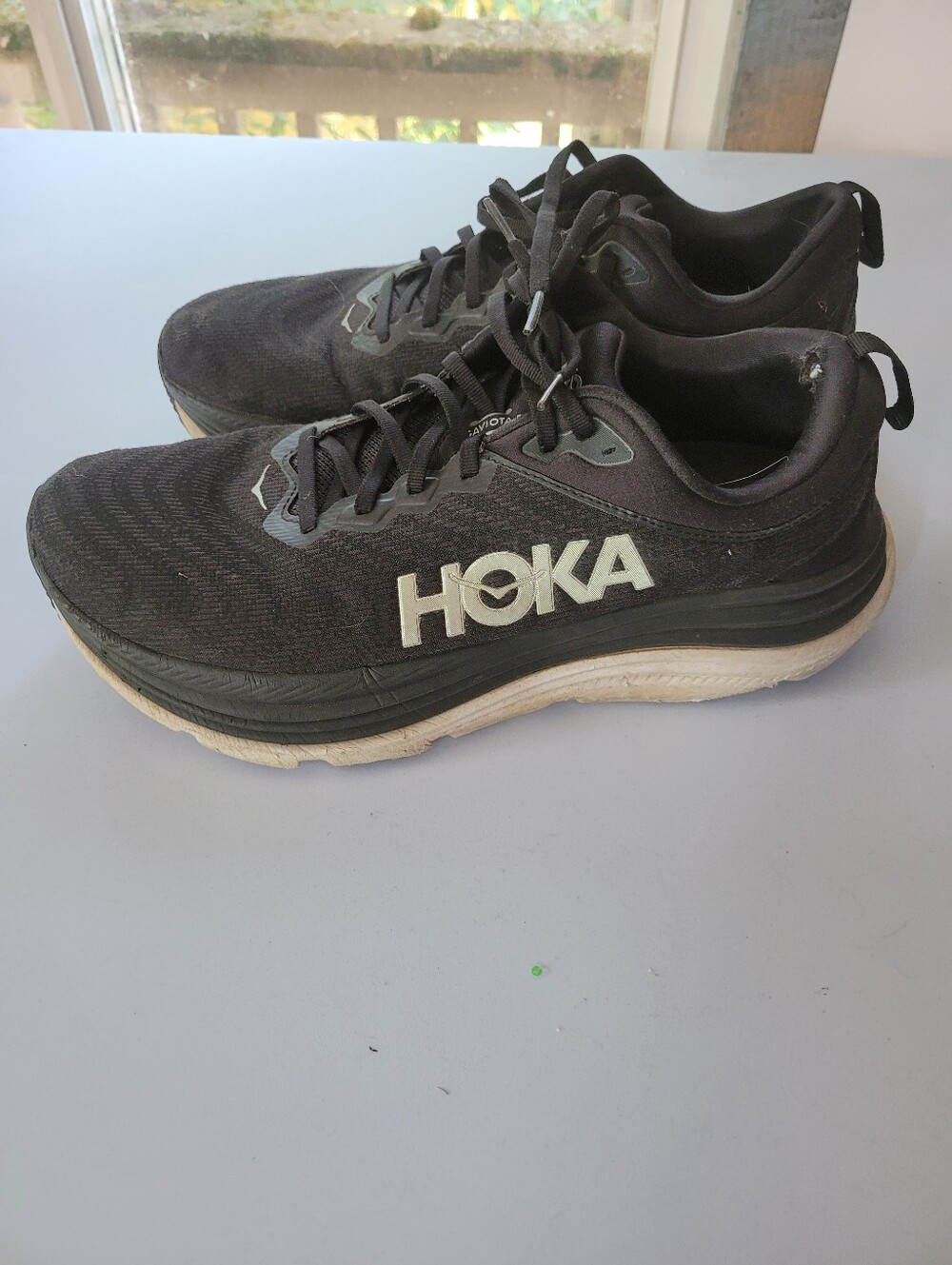 Hoka 11D Gaviota 5 Black and White Men's Athletic Running Shoes - Picture 2 of 11